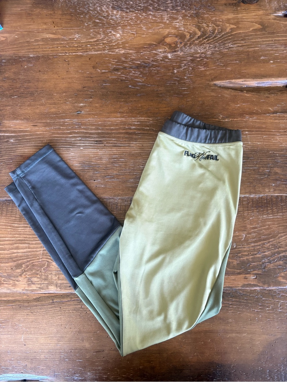 Flag nor Fail ColorBlock Olive and Charcoal Athletic Leggingd